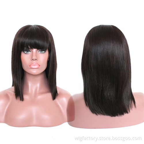 wholesale virgin hair vendors 4x4 bob wig, straight 150% density human hair lace wigs bob